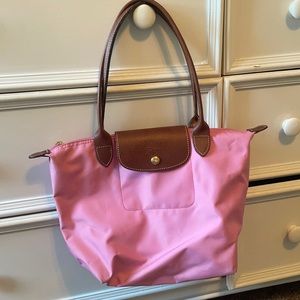 Pink Longchamp small tote